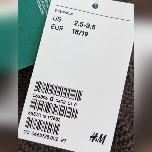 BNWT H&M Knitted Baby Bootie Shoe Slippers Brown Size 2.5-3.5 - Picture 3 of 3